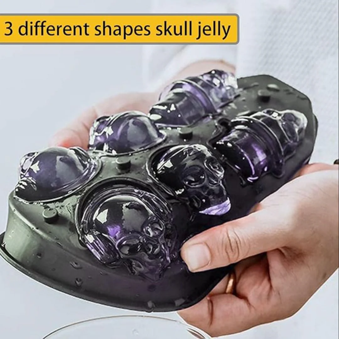 3D Skull Mold Tray | 6 Cavity Silicone Mold for Drinks &amp; Desserts - Image 2