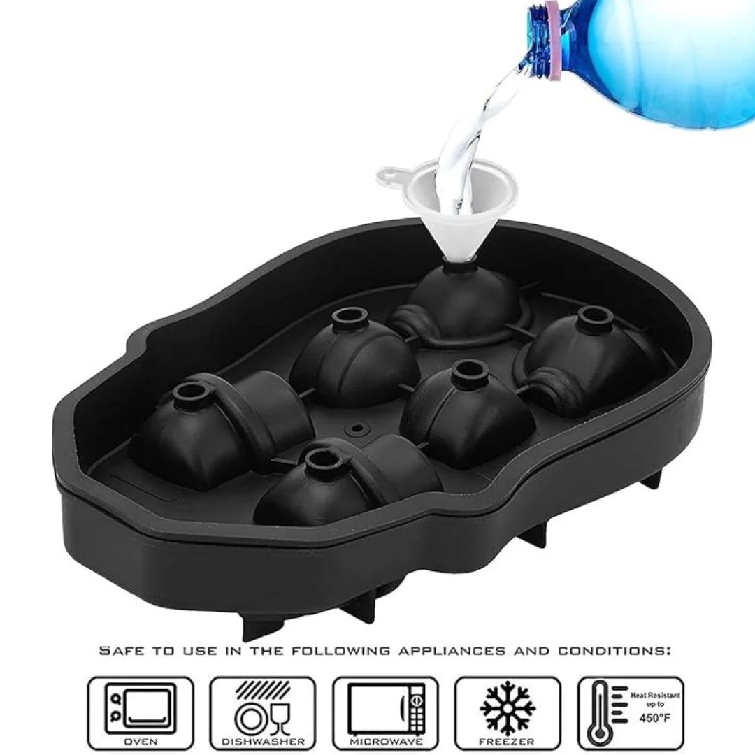 3D Skull Mold Tray | 6 Cavity Silicone Mold for Drinks &amp; Desserts - Image 4
