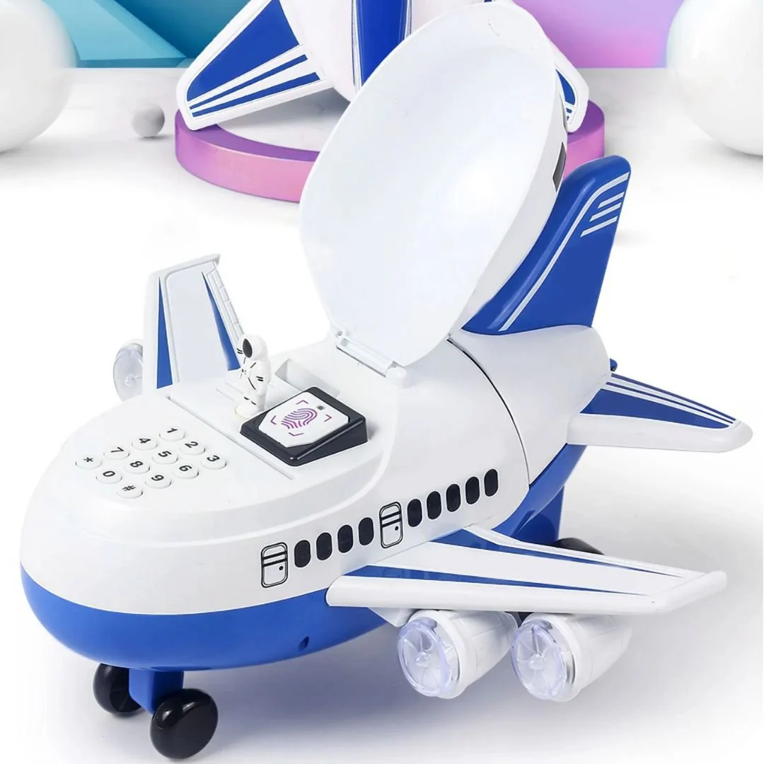 Aeroplane Coin Bank | Fly High Coin Safe with Password and Music - Image 2