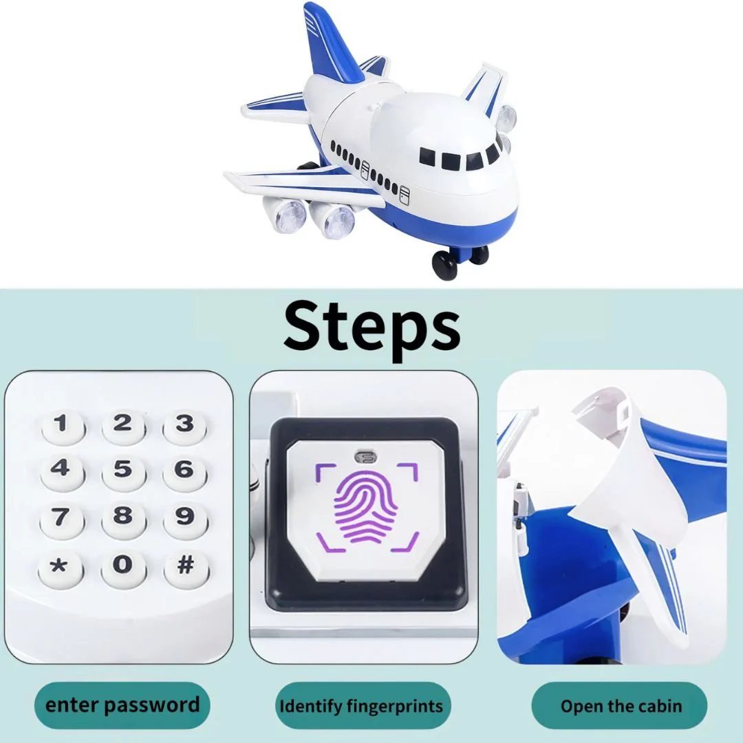 Aeroplane Coin Bank | Fly High Coin Safe with Password and Music - Image 3