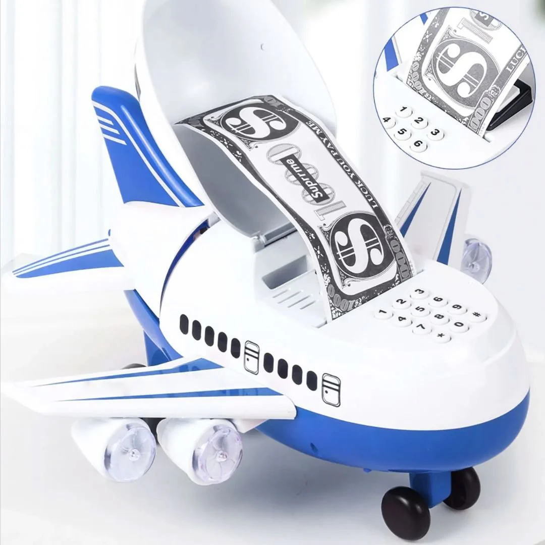 Aeroplane Coin Bank | Fly High Coin Safe with Password and Music - Image 7