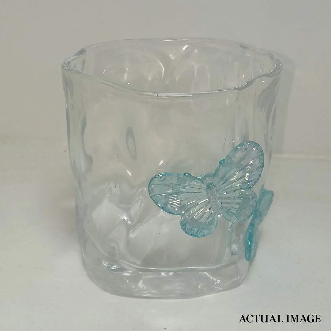 Aesthetic Butterfly Glass Cup – 3D Butterfly Embellished Drinking Glass - Image 7