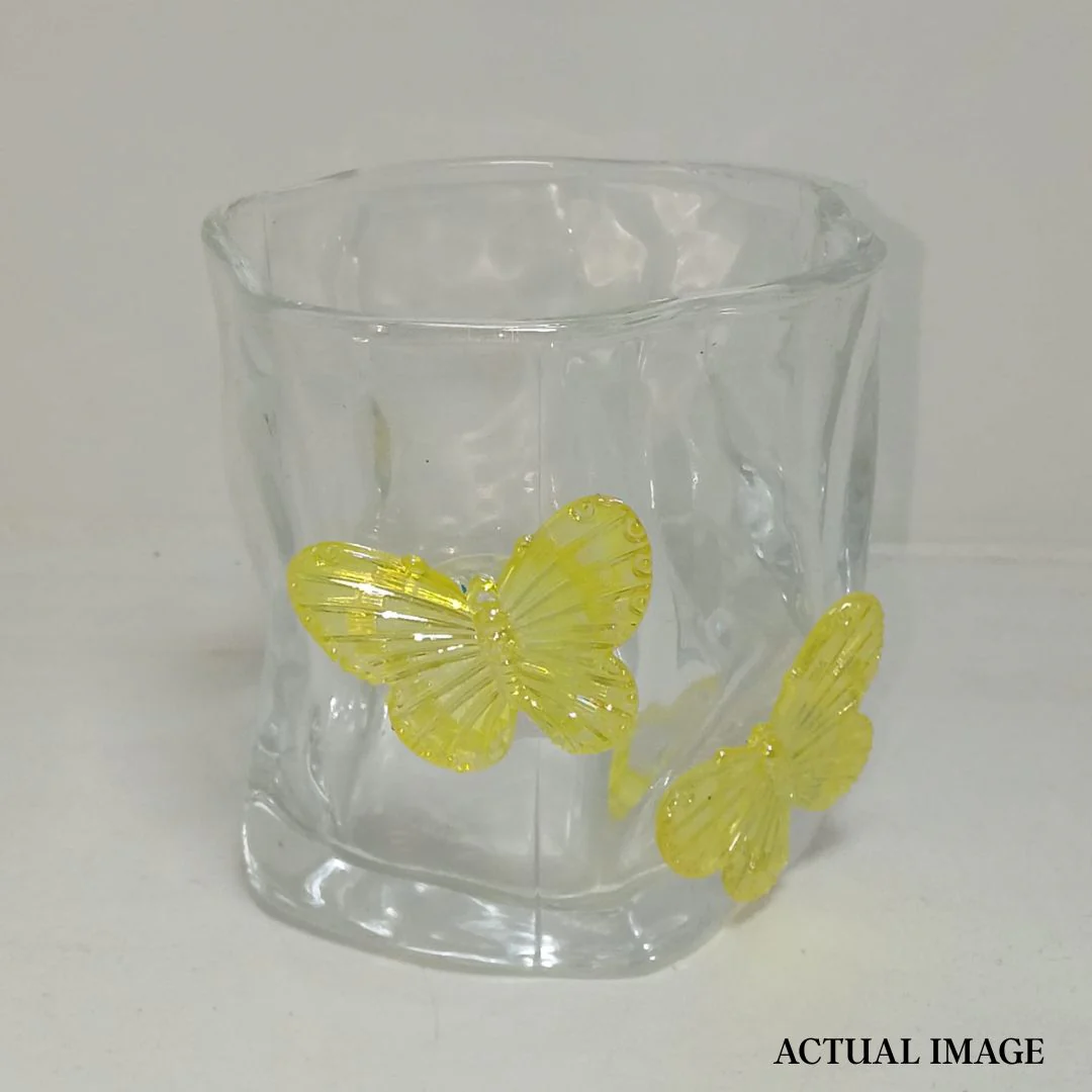 Aesthetic Butterfly Glass Cup – 3D Butterfly Embellished Drinking Glass - Image 9