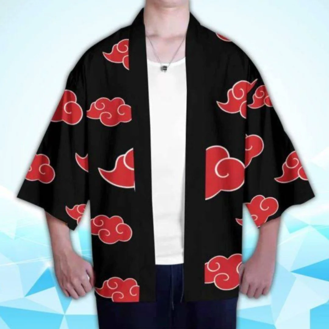 Akatsuki Cosplay Dress-Up Shirt | Itachi Kimono with Word Grid [freesize] - Image 4