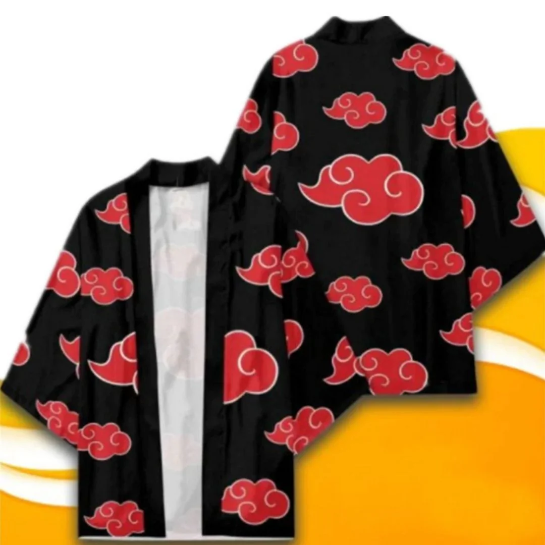 Akatsuki Cosplay Dress-Up Shirt | Itachi Kimono with Word Grid [freesize] - Image 5