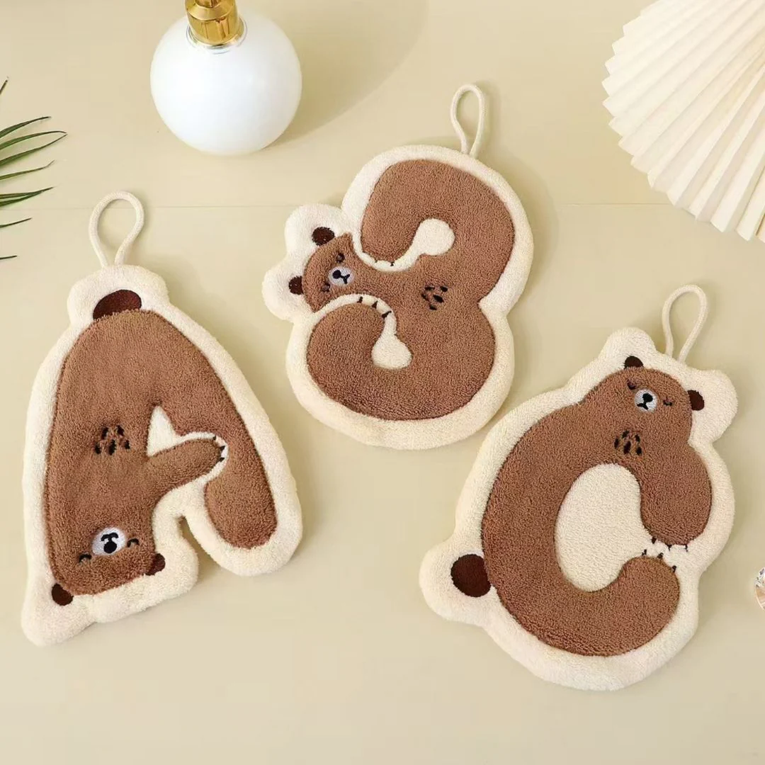 Cute Bear Alphabet Hand Towels – Super Absorbent n Plush
