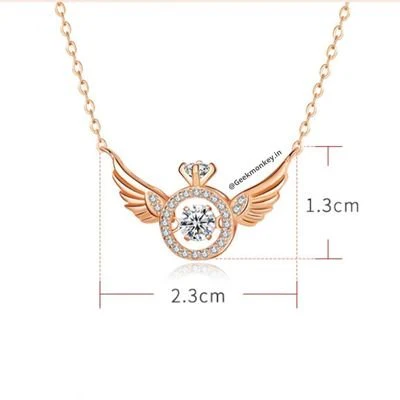 Angel Wings Necklace - Solitaire Ring Rotating Necklace - Image 3
