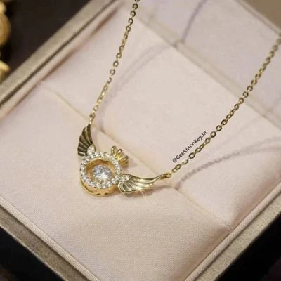 Angel Wings Necklace - Solitaire Ring Rotating Necklace - Image 4