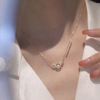 Angel Wings Necklace - Solitaire Ring Rotating Necklace - Image 5