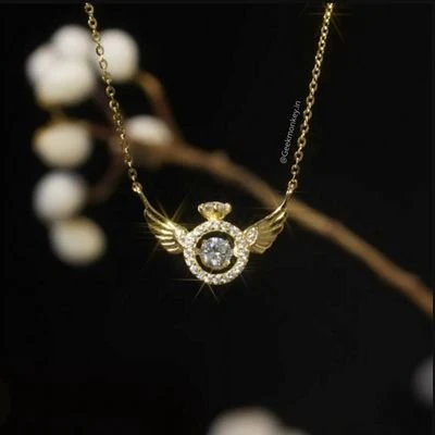 Angel Wings Necklace - Solitaire Ring Rotating Necklace - Image 6