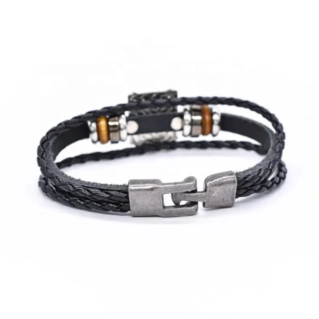 Attack on Titans Bracelet | Multi-Layer Leather Bracelet with Metal Charm - Image 4