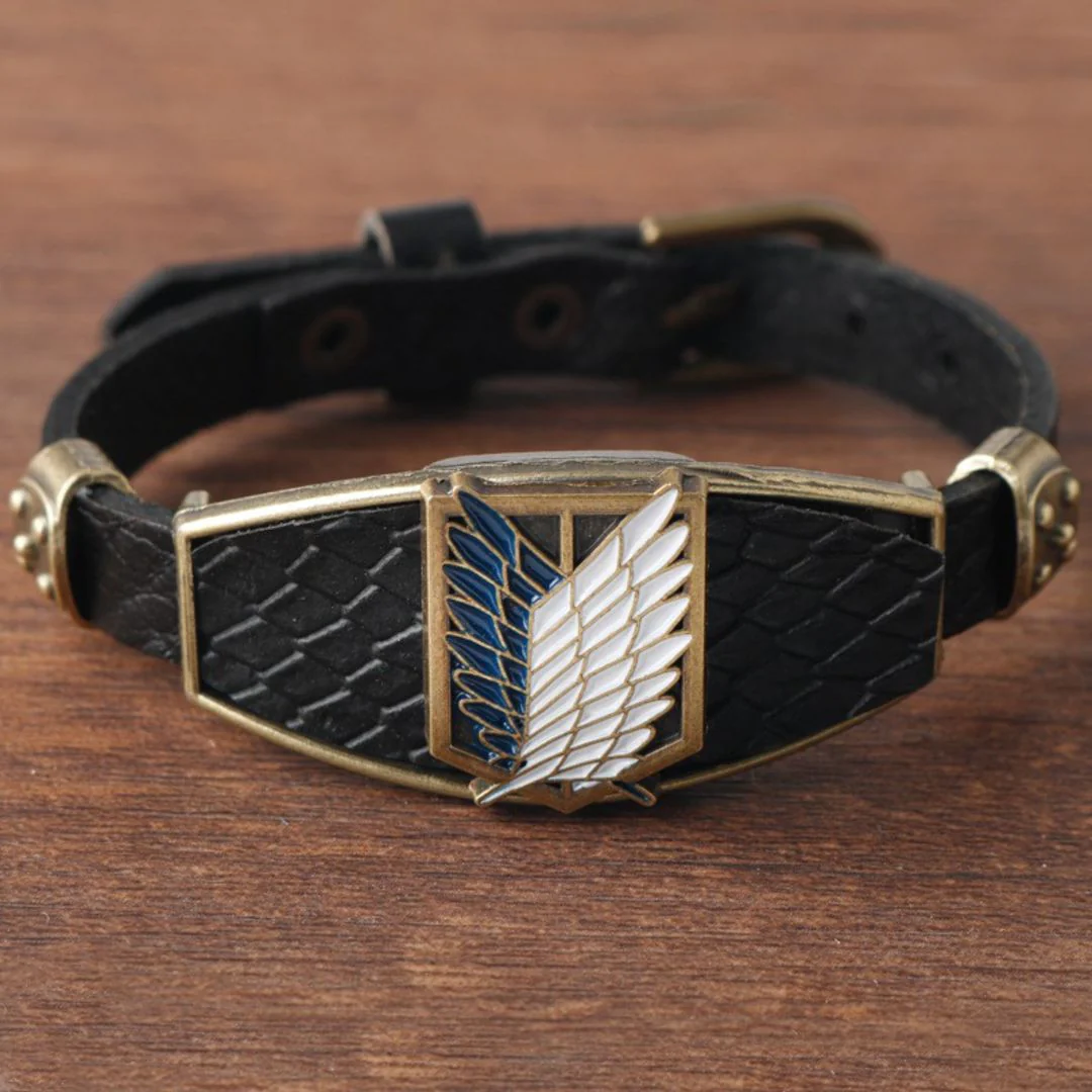 Attack on Titans Bracelet | Multi-Layer Leather Bracelet with Metal Charm - Image 6