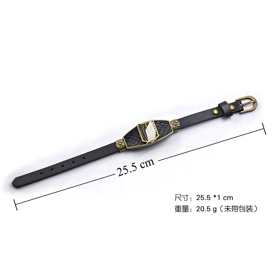 Attack on Titans Bracelet | Multi-Layer Leather Bracelet with Metal Charm - Image 8