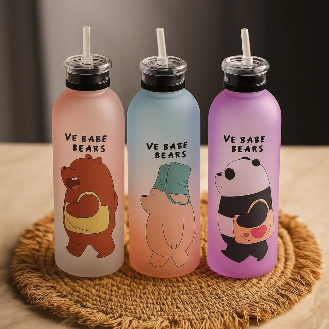 We Babe Bears Water Bottle – 1000ml | Random Color | Dual Cap | BPA-Free - Image 2
