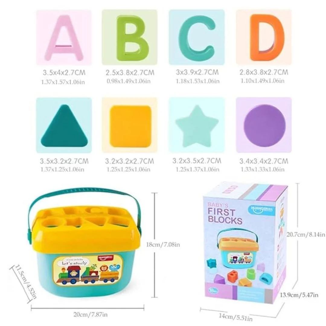 Baby First Blocks – Shape n Alphabet Sorter Toy for Kids 6 Months+ - Image 4