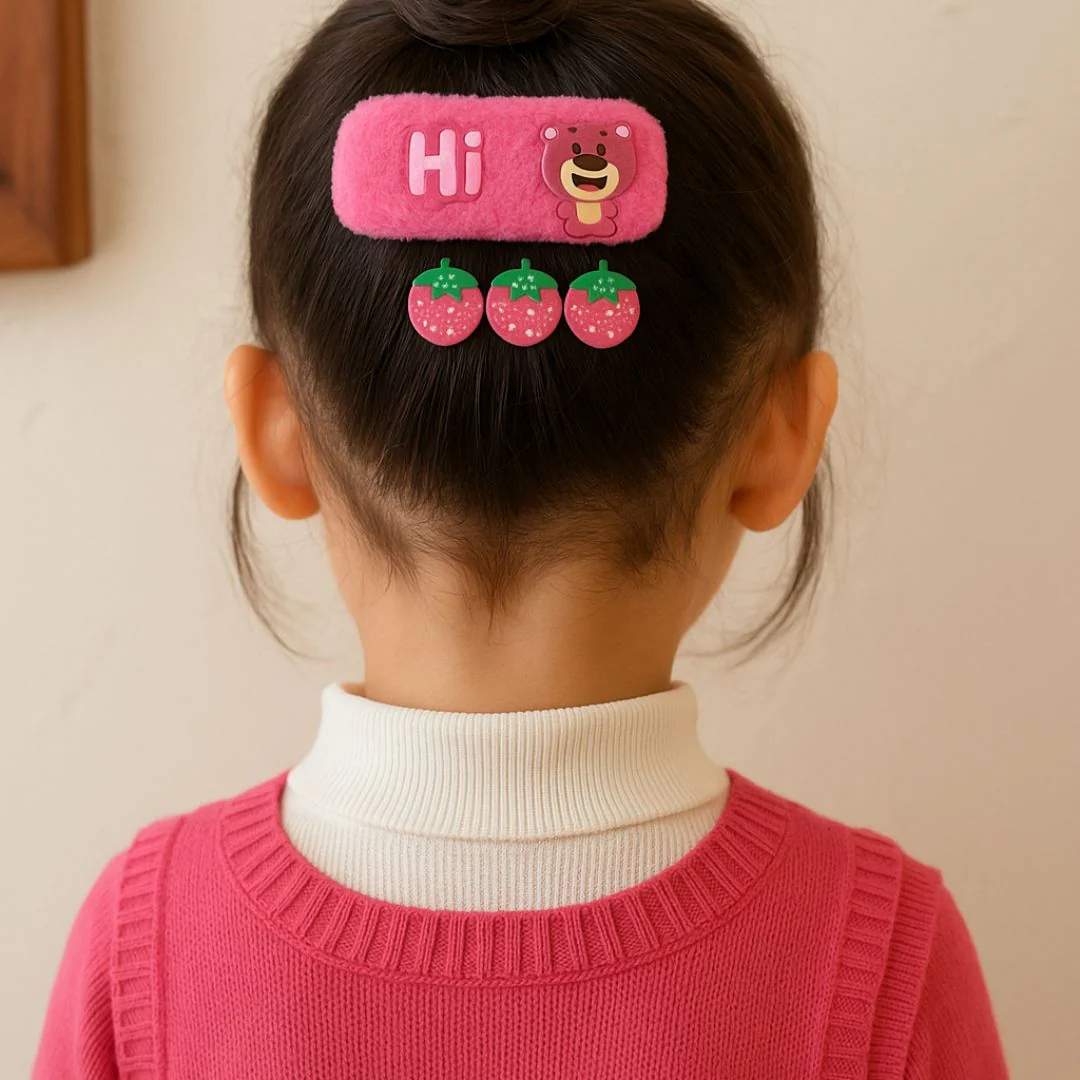 FuzzyFun Baby Girl Hair Clip Sets – Soft n Cute Animal n Flower Hair Accessories - Image 2