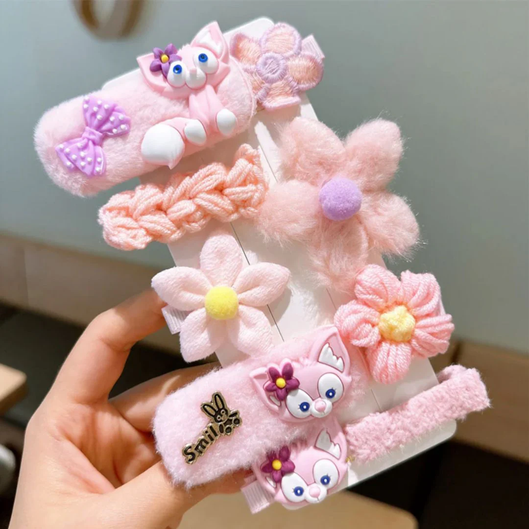 FuzzyFun Baby Girl Hair Clip Sets – Soft n Cute Animal n Flower Hair Accessories - Image 3