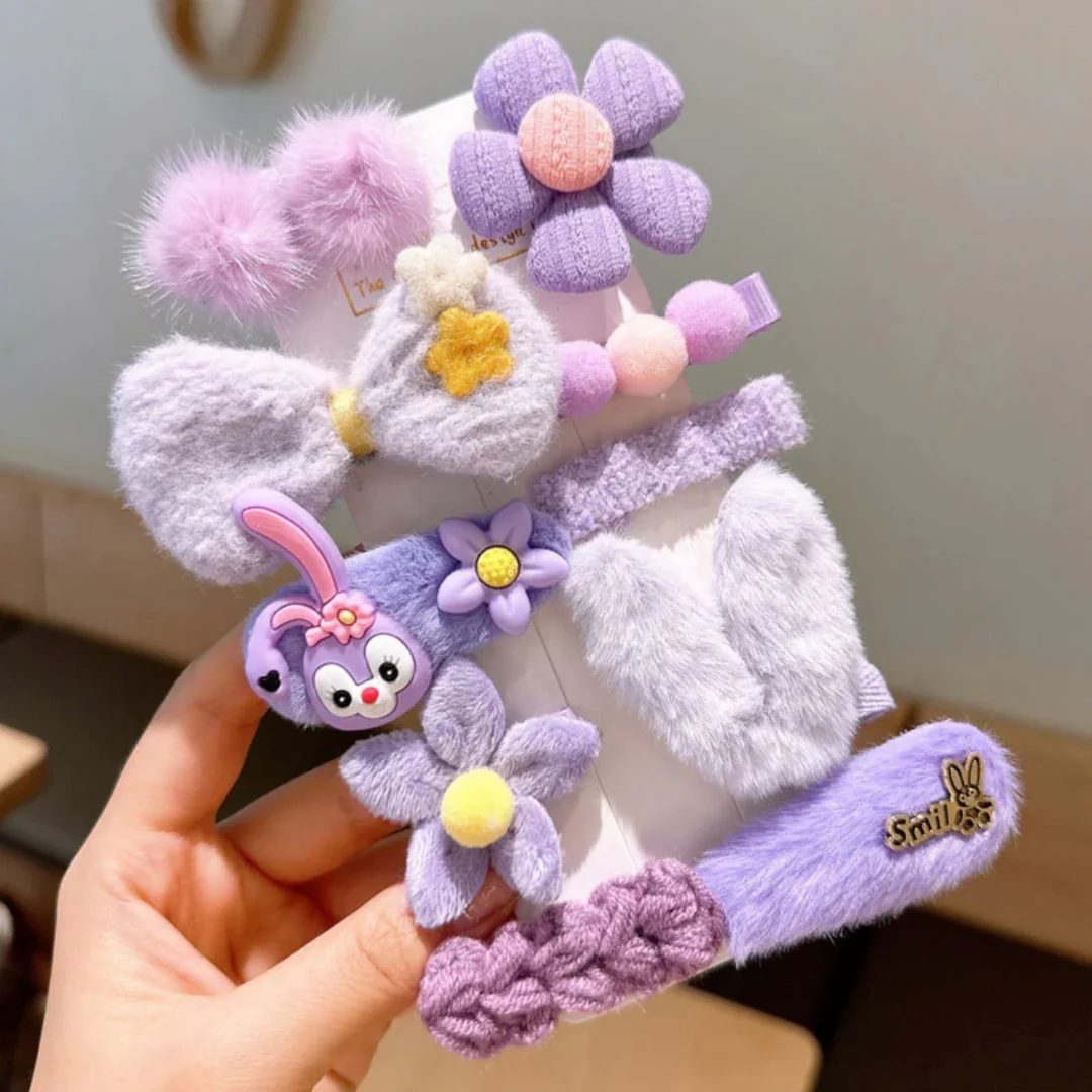 FuzzyFun Baby Girl Hair Clip Sets – Soft n Cute Animal n Flower Hair Accessories - Image 4