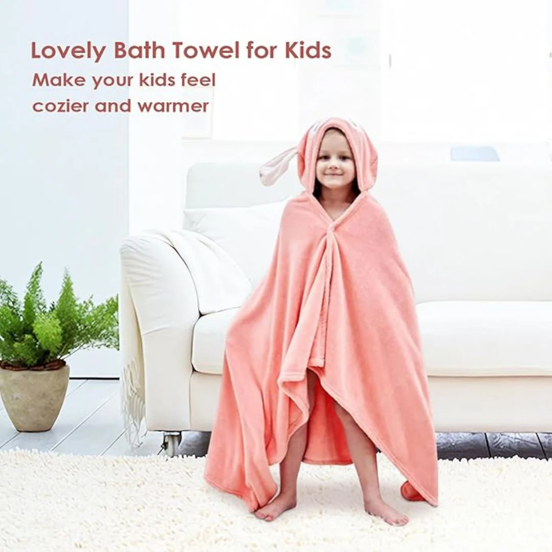 Baby Hooded Towel – Soft Coral Fleece Bath-Beach Towel for Boys and Girls