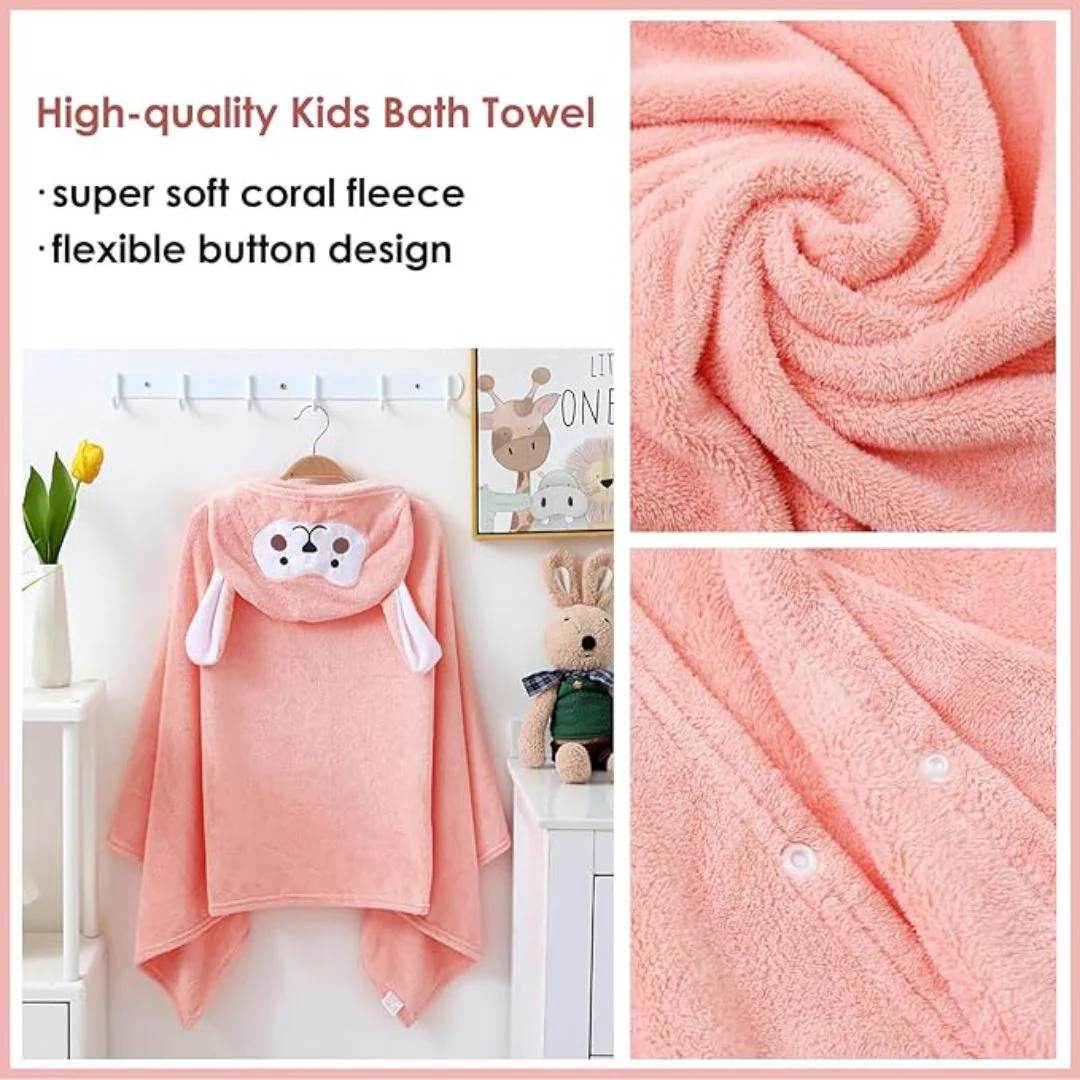 Baby Hooded Towel – Soft Coral Fleece Bath-Beach Towel for Boys and Girls - Image 3