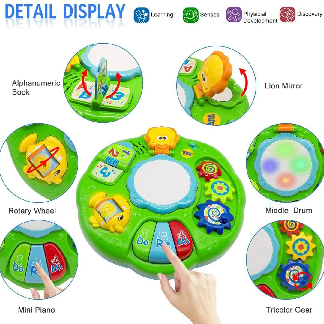 2-in-1 Baby Musical Activity Table (24M+) | Convertible Floor Play Panel, Lights & Sound - Image 3