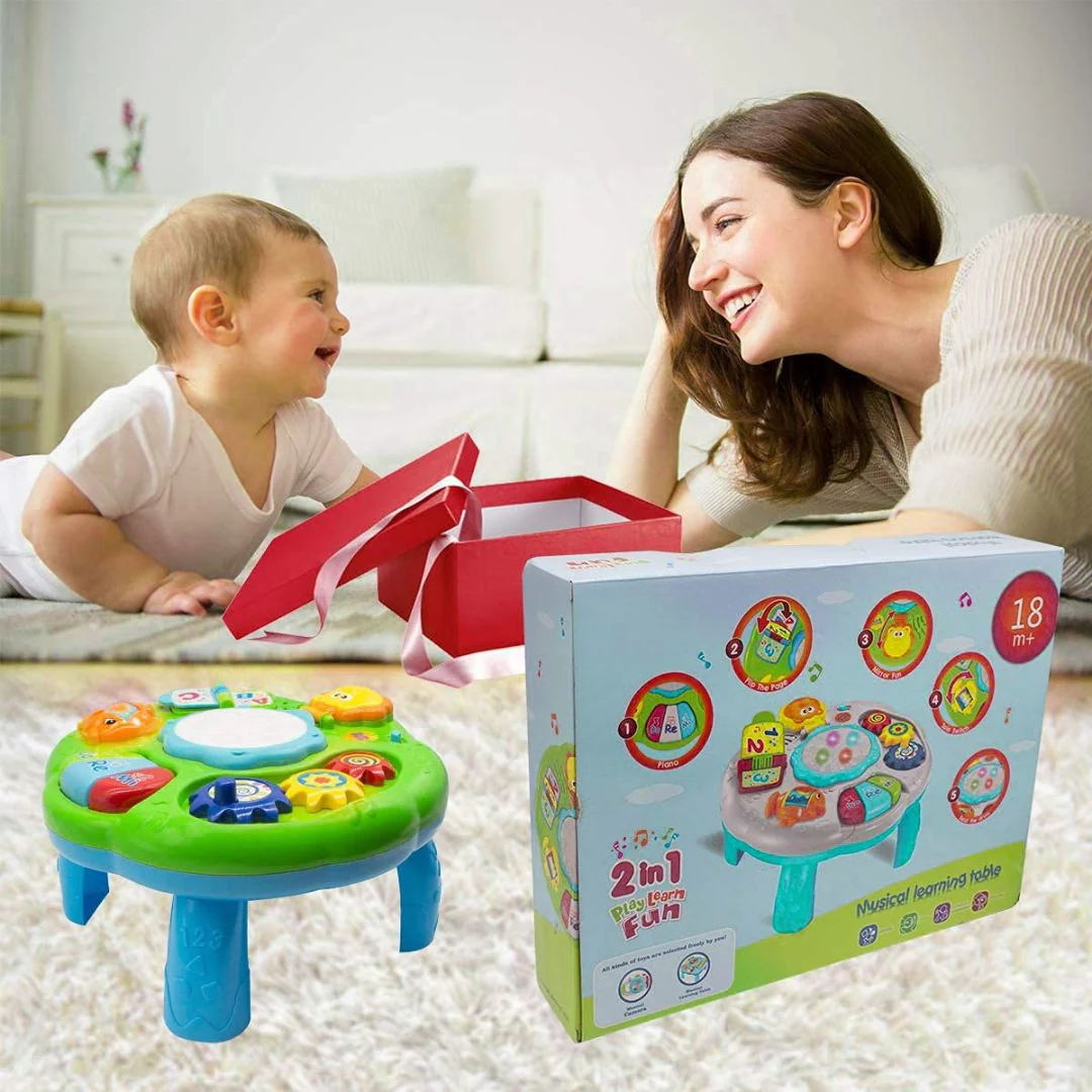 2-in-1 Baby Musical Activity Table (24M+) | Convertible Floor Play Panel, Lights & Sound - Image 5