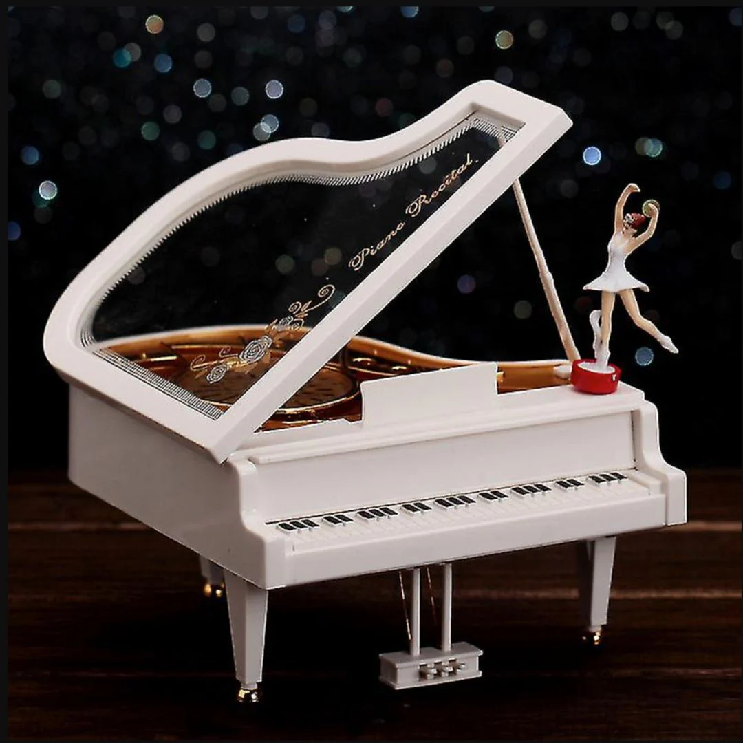 Twirling Notes Ballerina Music Box - Grand Piano Style Musical Gift - Image 2