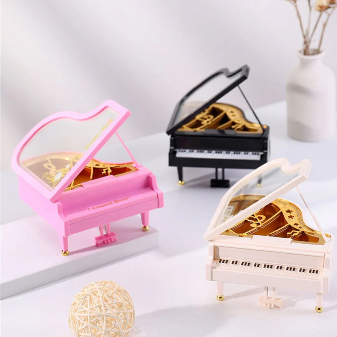 Twirling Notes Ballerina Music Box - Grand Piano Style Musical Gift - Image 3