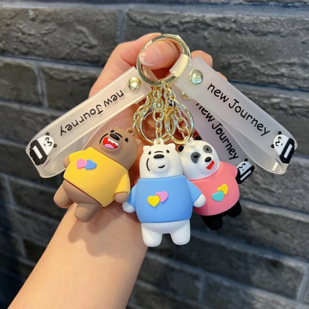 Bare Bears 3D Silicon Keychain With Strap [3D] | Celebrate your Sibling Bonds - Image 2