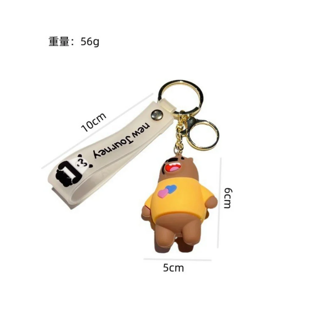 Bare Bears 3D Silicon Keychain With Strap [3D] | Celebrate your Sibling Bonds - Image 3
