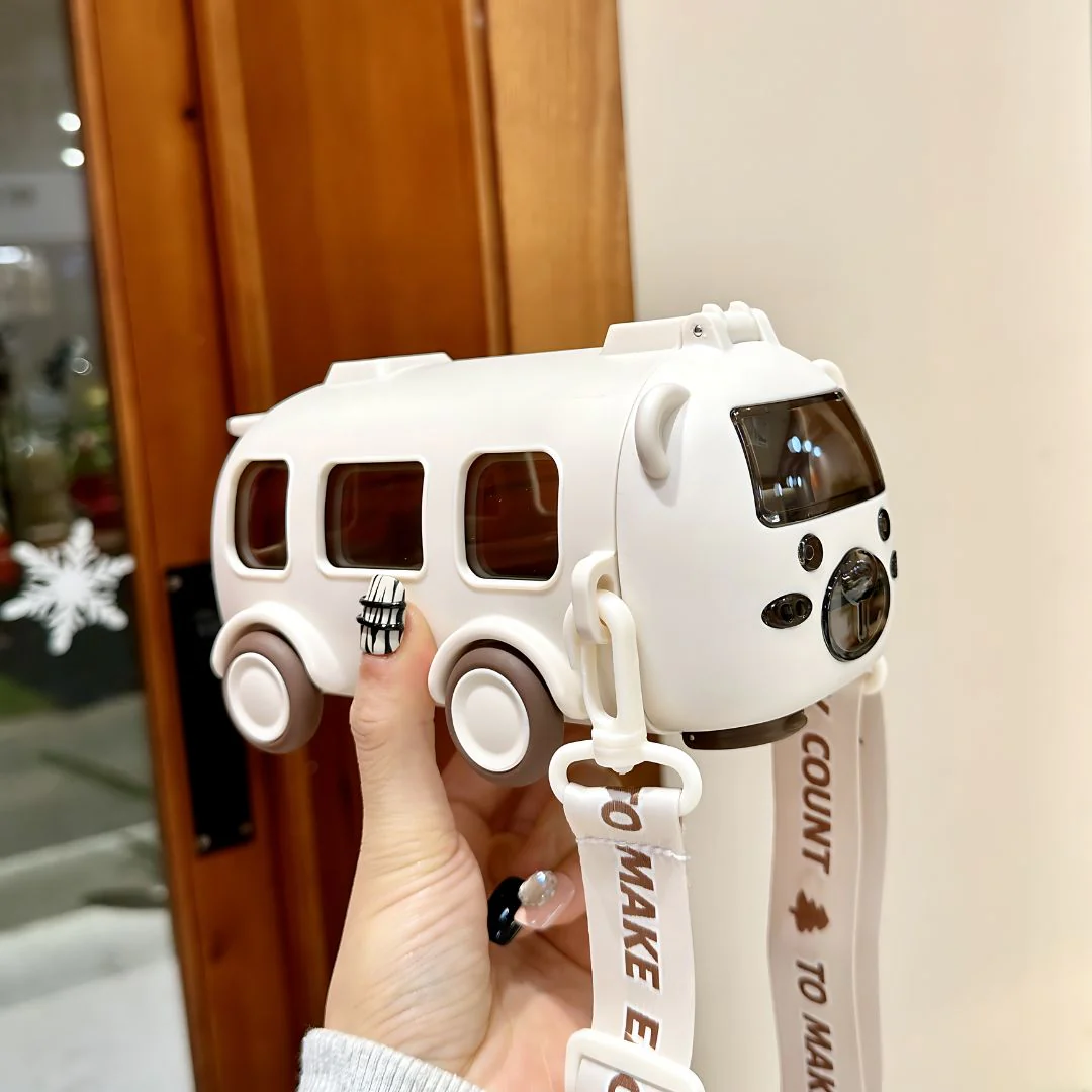 Pookie Bear Bus Sipper | Bottle With Straw n Straps - 500mL - Image 5