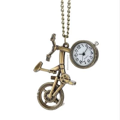 Bicycle Watch Keychain - Vintage Pocket Watch Keychain - Image 2