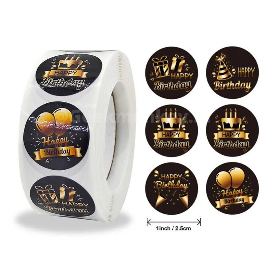 Birthday Stickers Roll - 100 Stickers