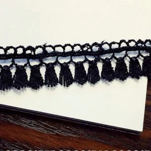 Black Lace Tassel Choker - Image 3