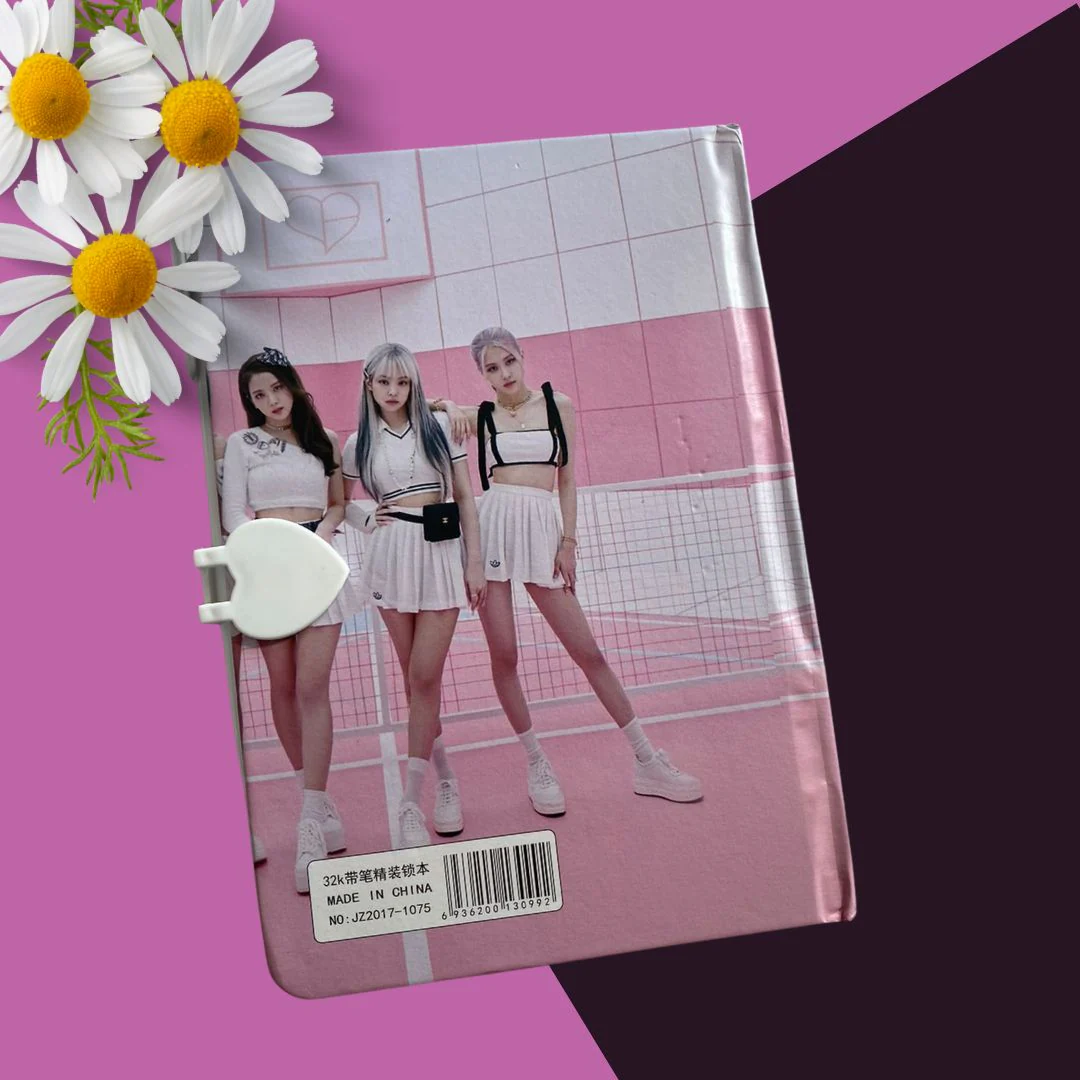 BlackPink Hard Cover Notebook with Number Lock for K-Pop Fans [Free Pen] - Image 2