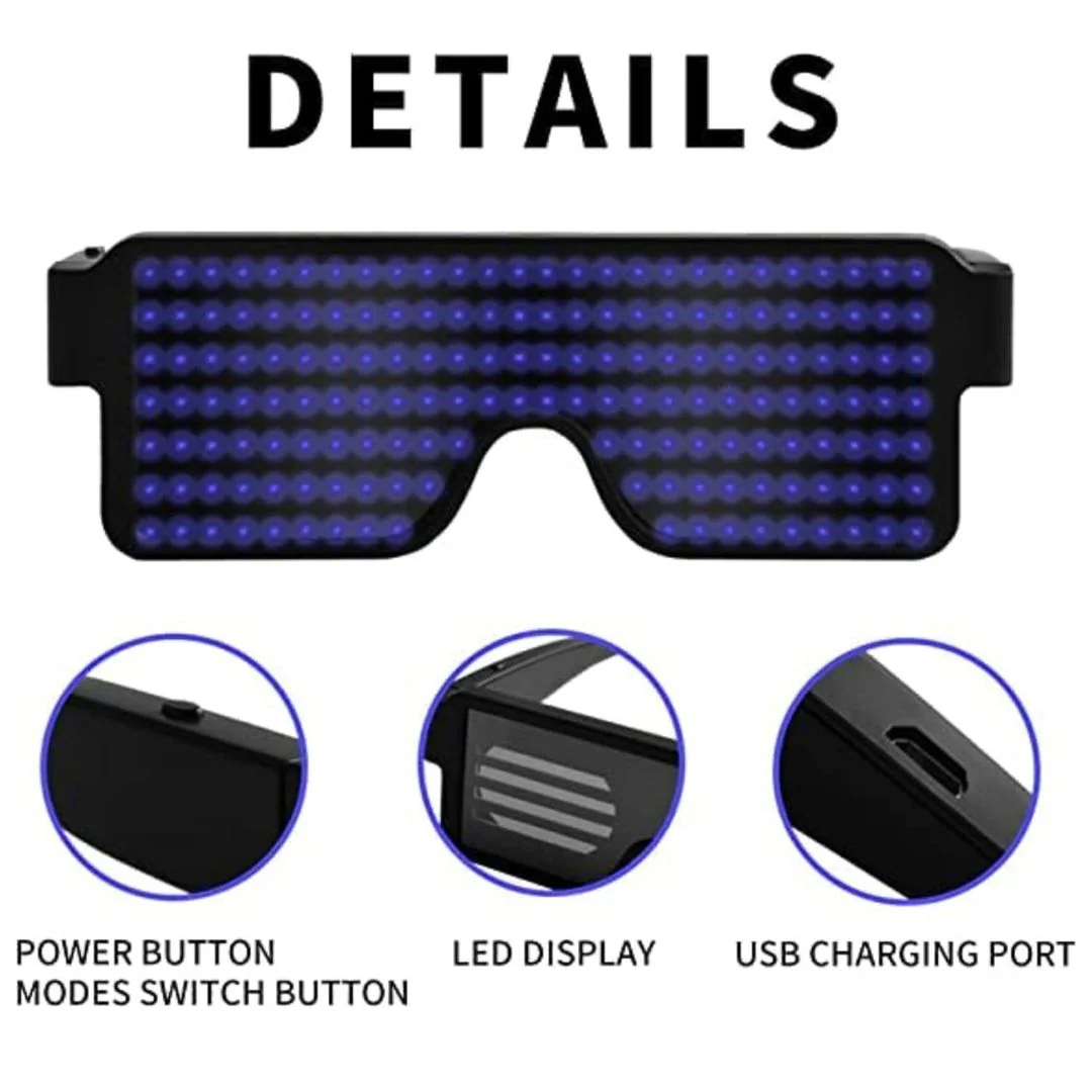 Blink-Glow LED Party Glasses | Dynamic Patterns, Wireless, USB Charging - Image 6