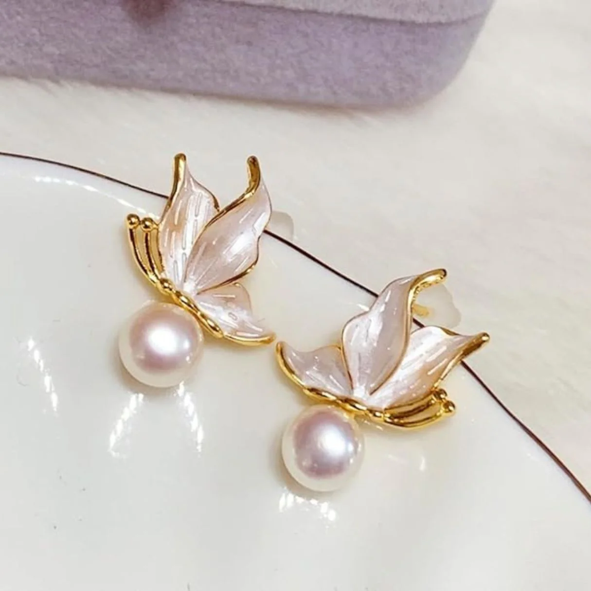 Ethereal Wings Ear Studs | Butterfly Earrings - Image 8