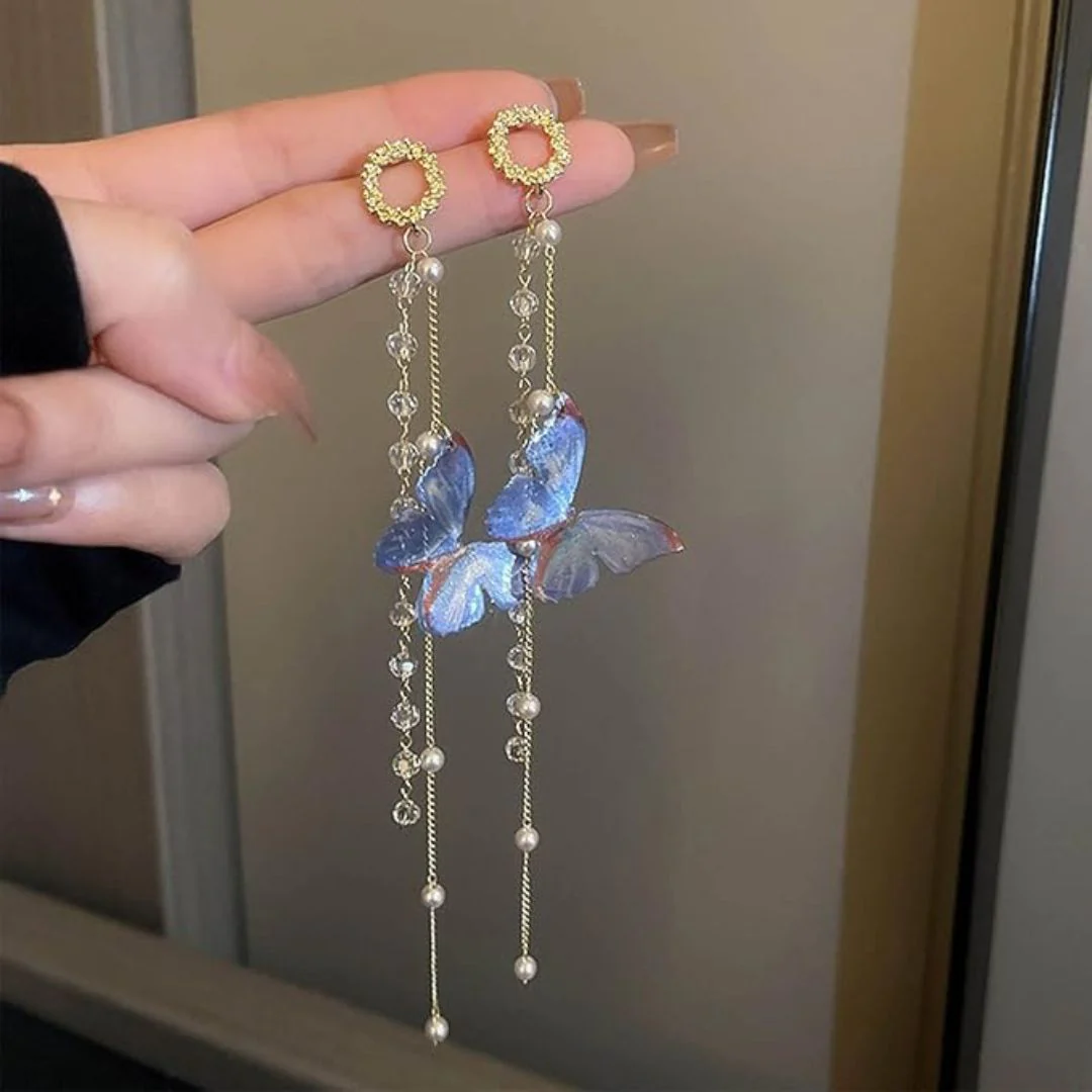 Butterfly Kisses – Pearl Drop Earrings - Image 3
