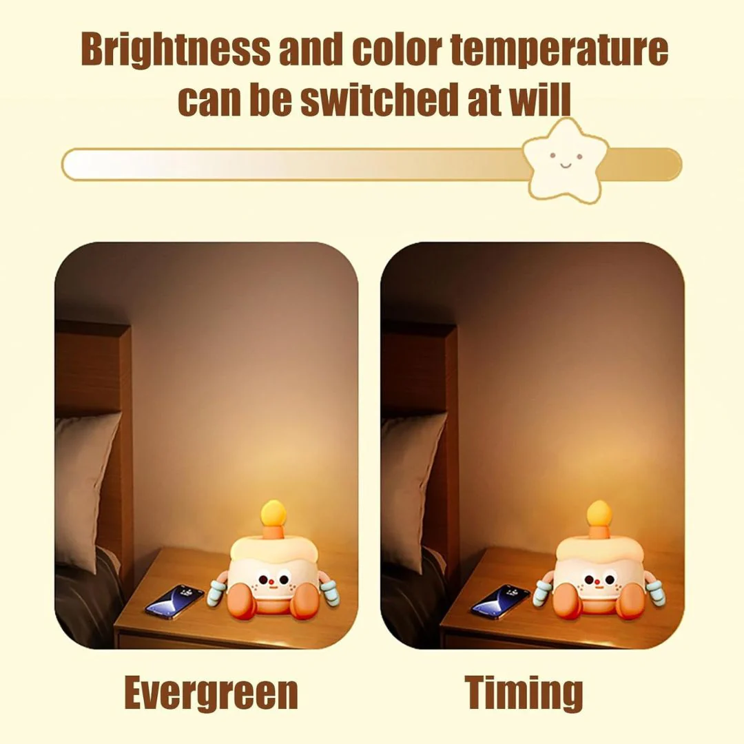 Cute Birthday Cake LED Night Light | Stress Reliever & Decor - Image 4