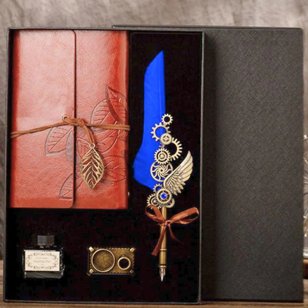 Calligraphy Quill Pen Set | Diary and Pen Gift Box - Image 2
