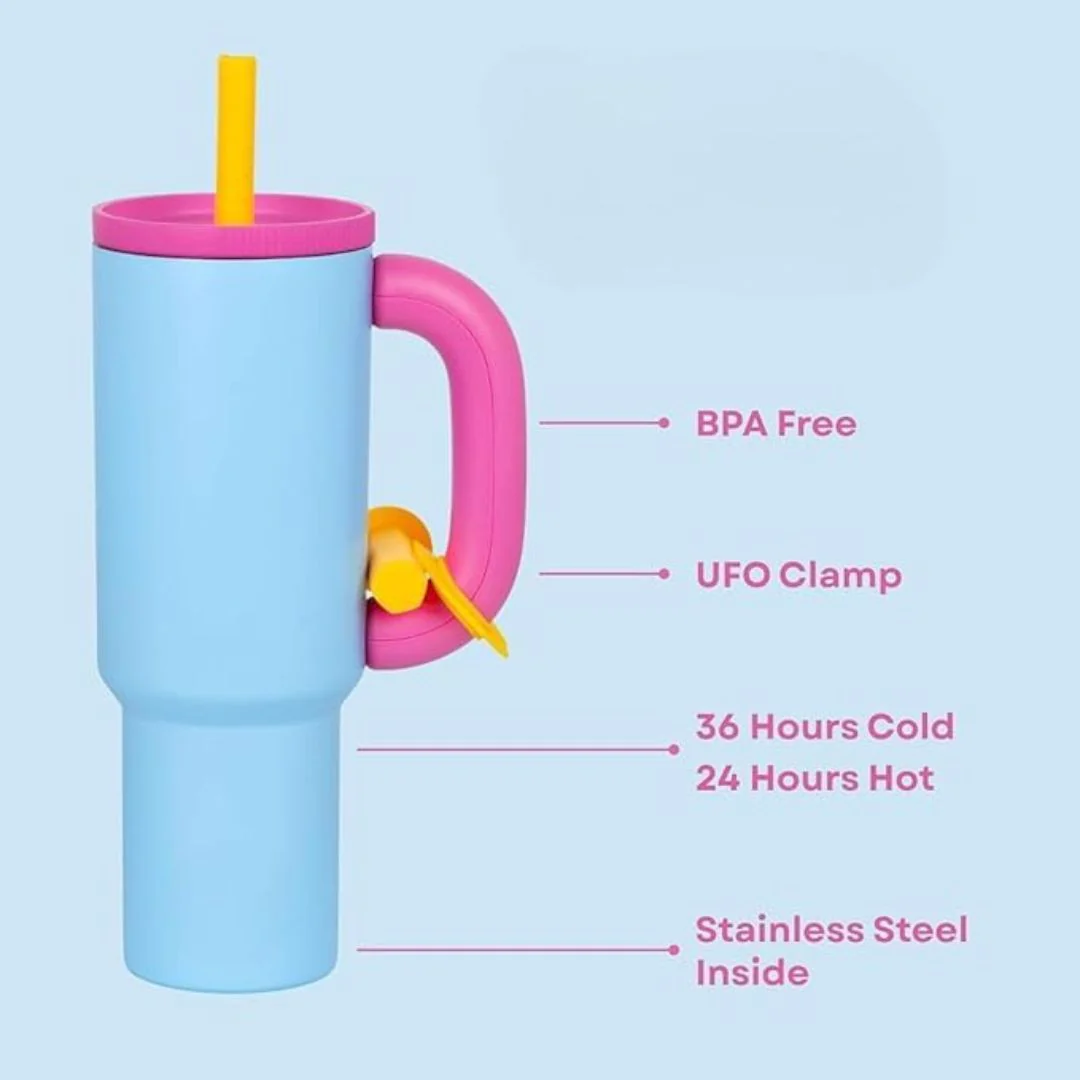 CandyColor Handle Travel Tumbler With Straw - Image 5