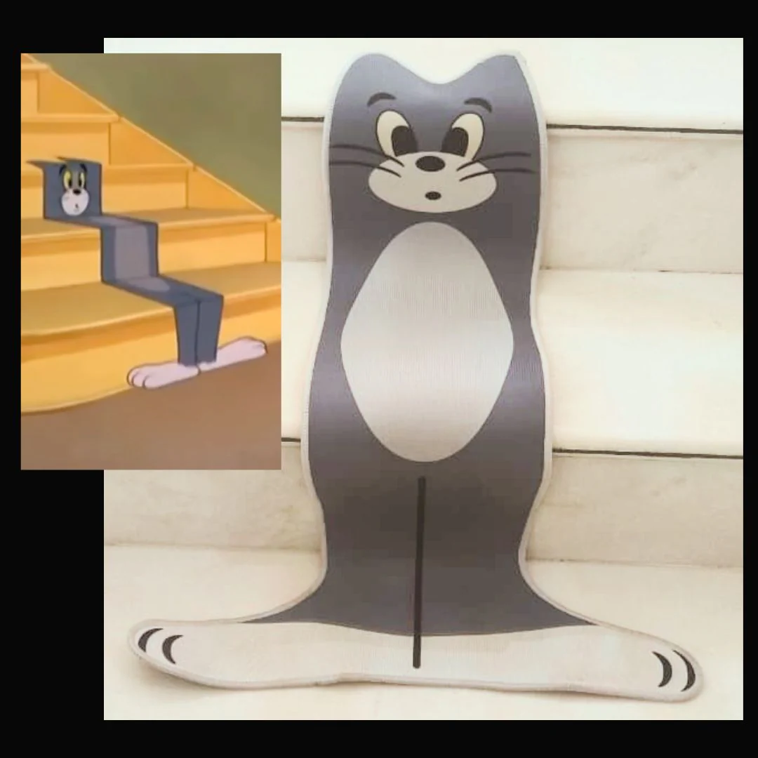 Cartoon Cat Rug for Stairs | Funny Tom Cat Mat - Image 2