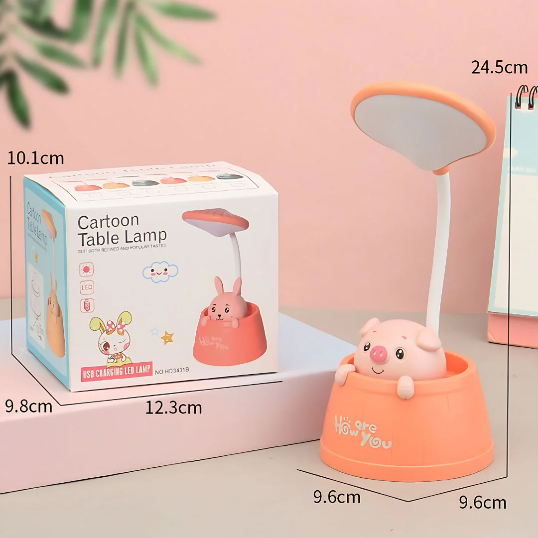 Cartoon in Barrel Lamp | Lamp with Pen Stand - Image 3