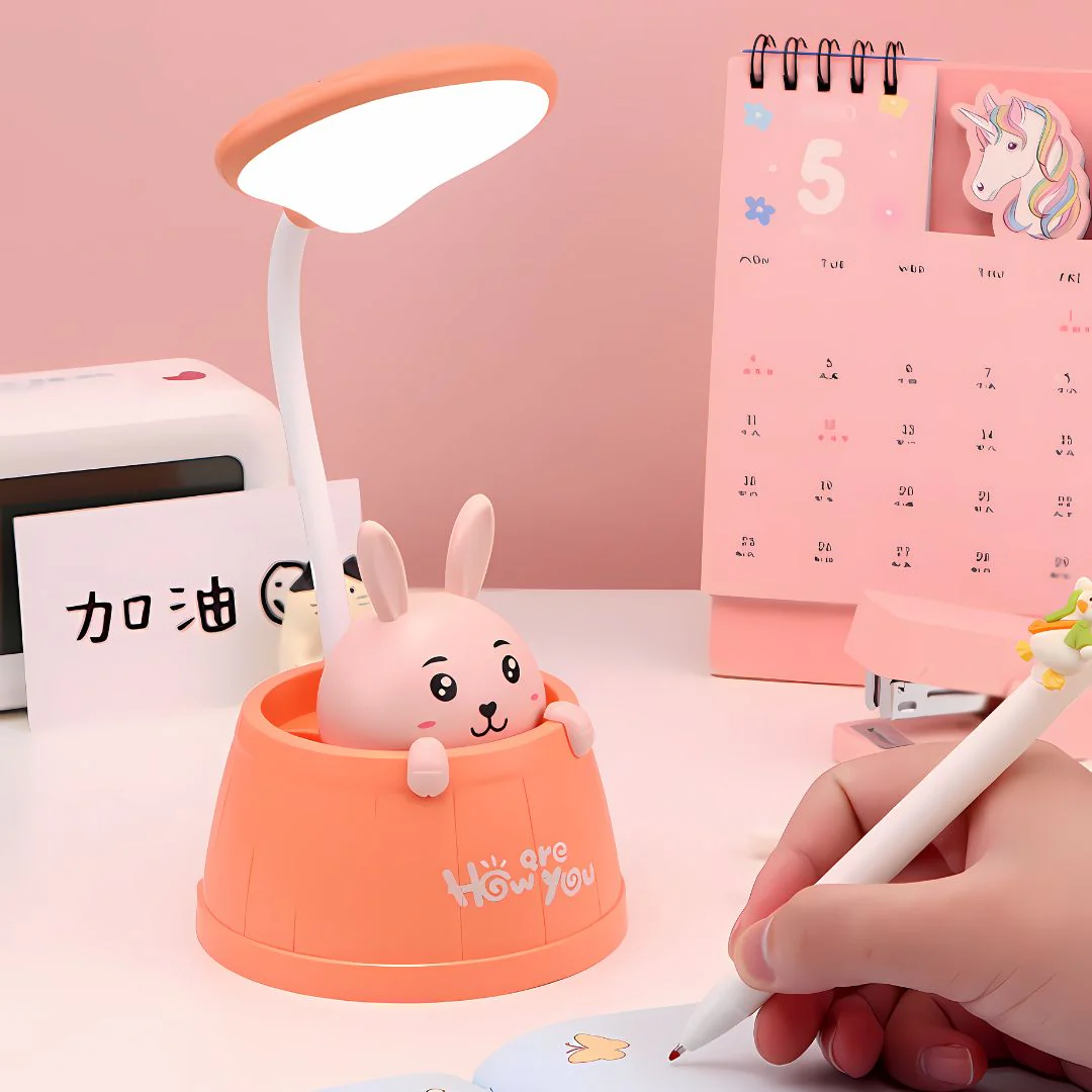Cartoon in Barrel Lamp | Lamp with Pen Stand - Image 4
