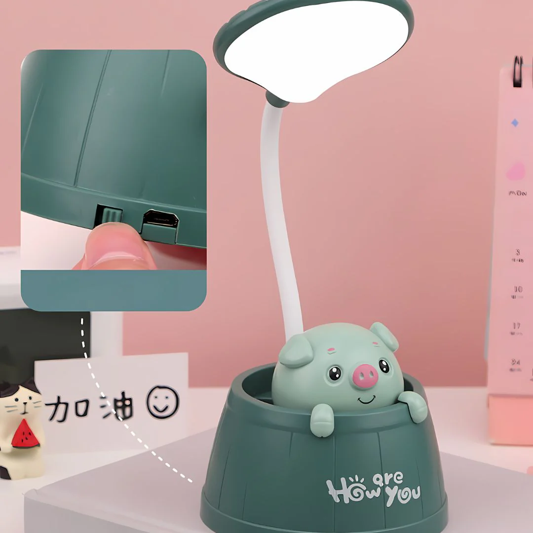 Cartoon in Barrel Lamp | Lamp with Pen Stand - Image 6