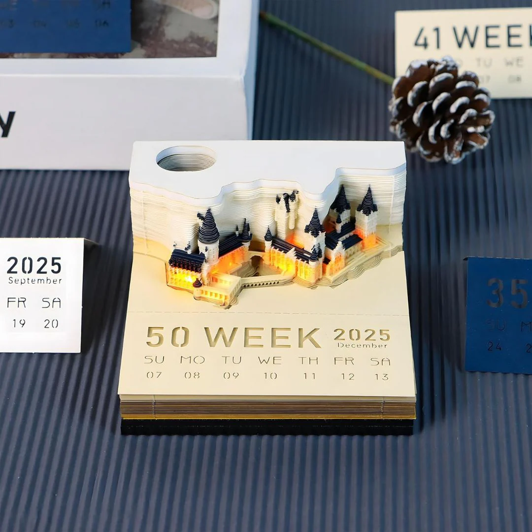 3D Castle Calendar with Light | Creative Pull out Calendar - Clearance Sale