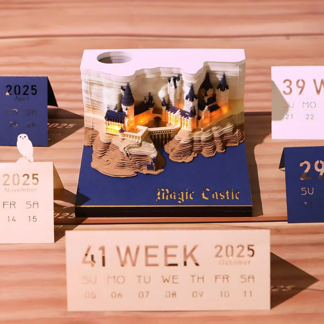 3D Castle Calendar with Light | Creative Pull out Calendar - Clearance Sale - Image 2