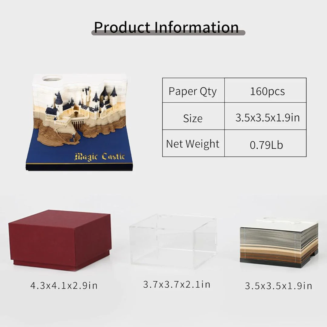 3D Castle Calendar with Light | Creative Pull out Calendar - Clearance Sale - Image 5
