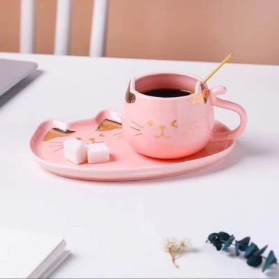 Cat Mug Gift Set - Mug with Tray and Spoon - Image 3