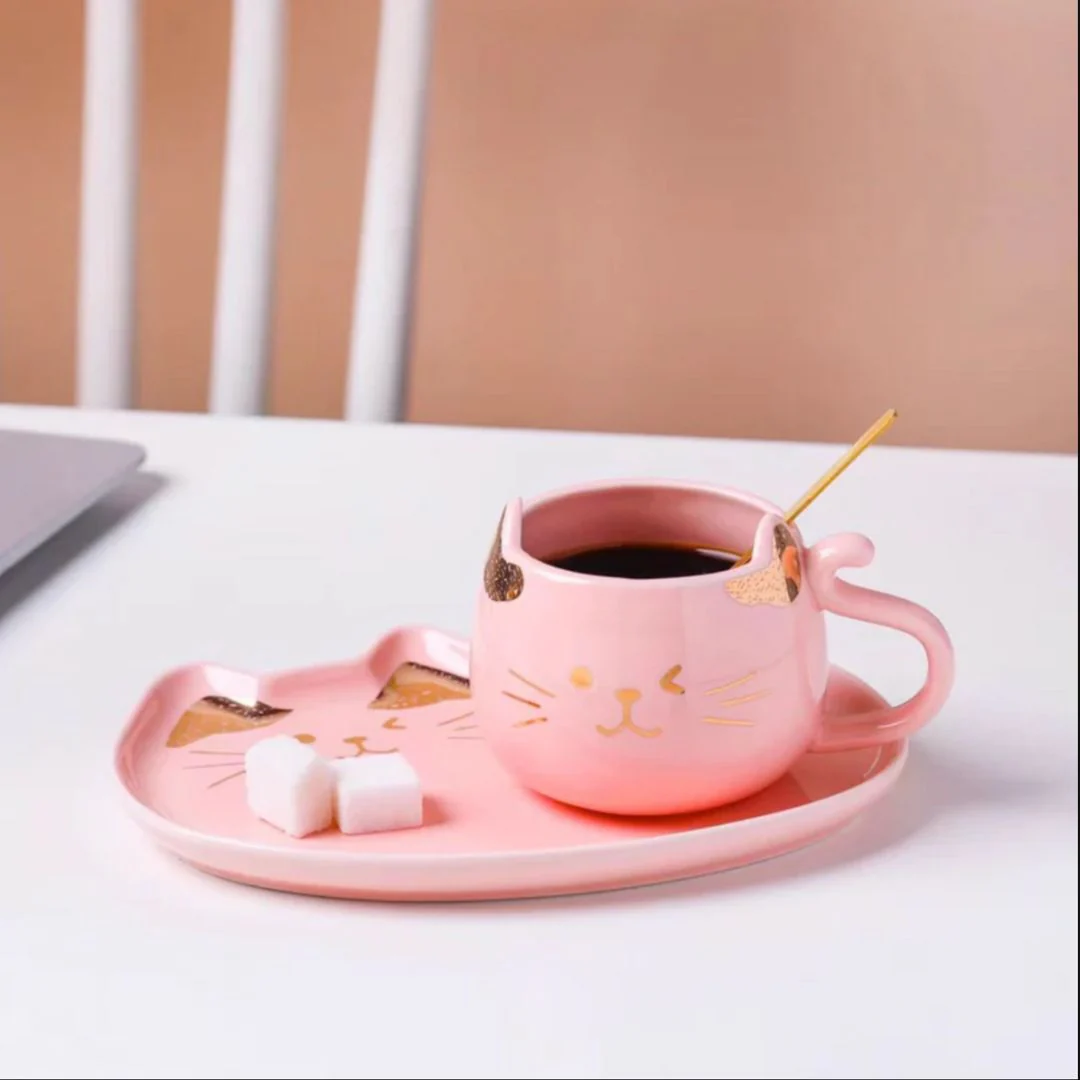 Cat Mug Gift Set - Mug with Tray and Spoon - Image 5